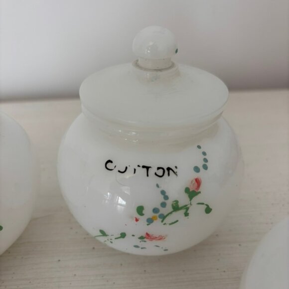 Vintage Milk Glass Nursery Dresser Set - Picture 5 of 14